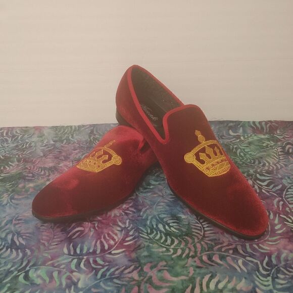 MEN'S AMALI VELVET SLIP ON SHOES WITH JEWELRY COUNT PIECE DRESS SHOE. - Picture 1 of 8